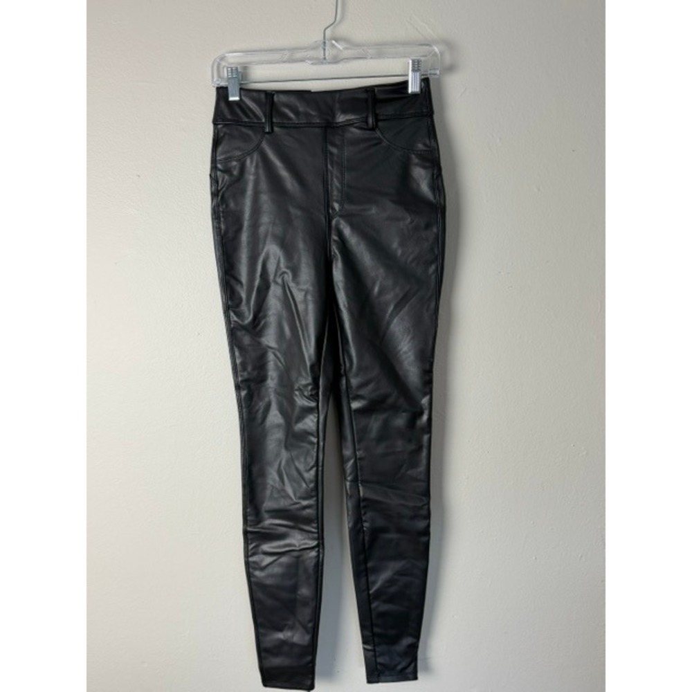 Halara Women Black Faux Leather High Waisted Skinny Pants Full Length Small NWT
